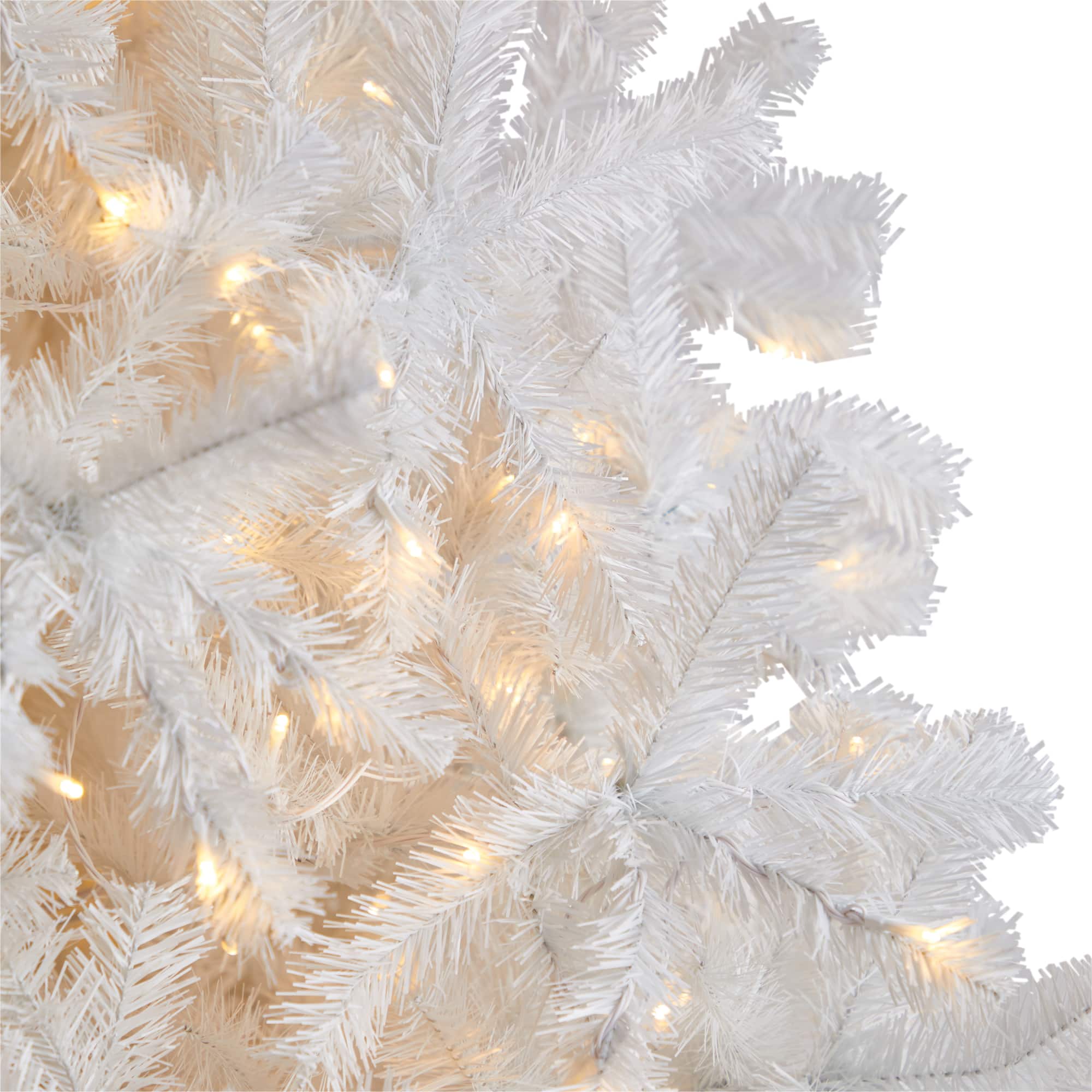 9ft. Pre-Lit White Artificial Christmas Tree, Clear LED Lights